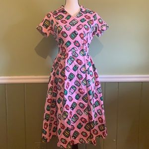 Long Jar print dress with pockets!